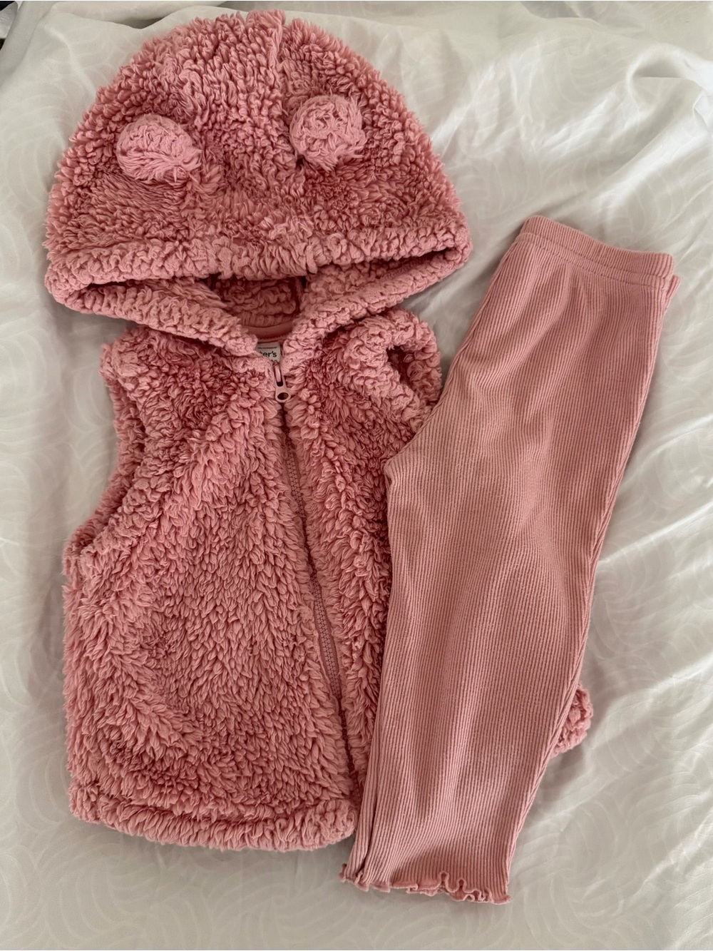carter’s toddler girl matching vest and leggings set